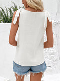 Decorative Button Tied V-Neck Tank - Flyclothing LLC