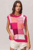 BiBi Color Block Round Neck Sweater Vest - Flyclothing LLC