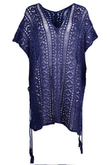 Cutout V-Neck Cover-Up with Tassel - Flyclothing LLC