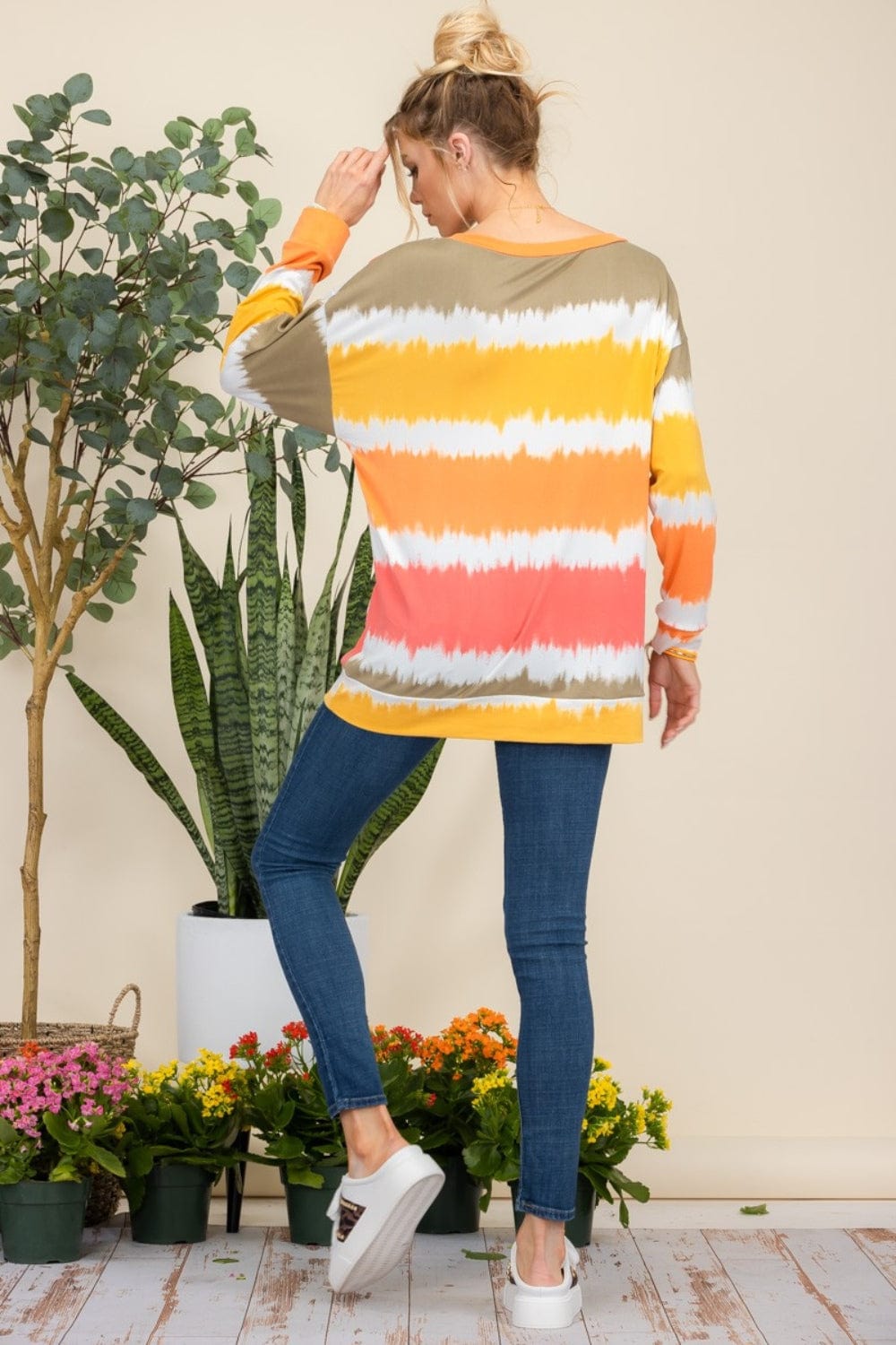 Celeste Full Size Striped Long Sleeve T-Shirt - Trendsi