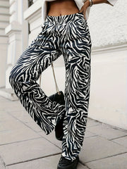 Full Size Animal Print Elastic Waist Pants