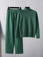 Basic Bae Turtleneck Raglan Sleeve Top and Pants Sweater Set - Trendsi