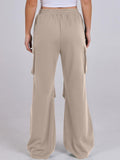 Elastic Waist Wide Leg Pants with Pockets - Trendsi