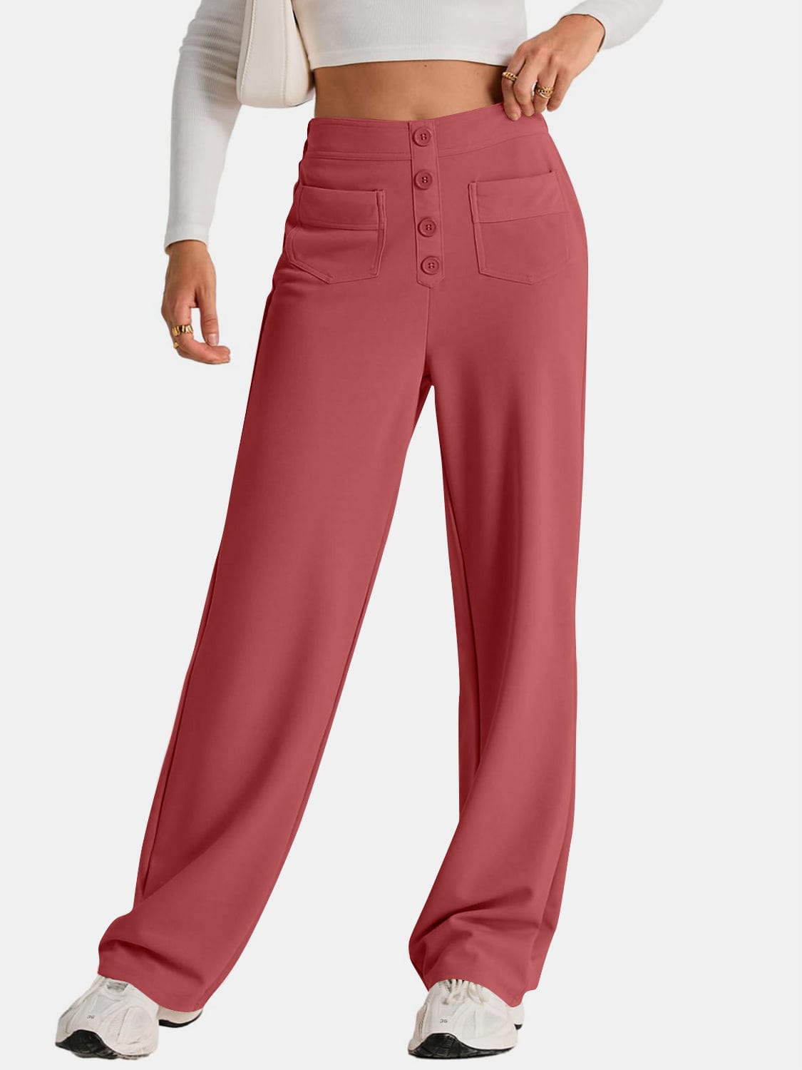 High Waist Wide Leg Pants - Trendsi