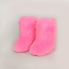 Thermal Fuzzy Platform Boots - Trendsi