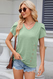 V-Neck Petal Sleeve T-Shirt - Flyclothing LLC