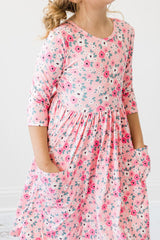 Azalea 3/4 Sleeve Pocket Twirl Dress - Mila & Rose ®