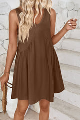 Plunge Wide Strap Mini Tank Dress - Trendsi