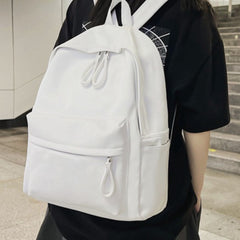 PU Leather Zip Backpack Bag - Trendsi