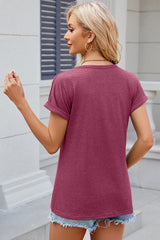 Round Neck Short Sleeve T-Shirt Trendsi