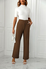 High Waist Straight Leg Pants - Trendsi