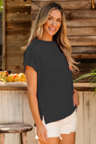 Exposed Seam Round Neck Short Sleeve T-Shirt - Flyclothing LLC