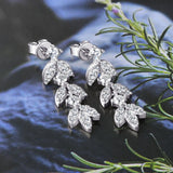 925 Sterling Silver Moissanite Leaf Earrings Trendsi