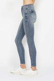 Judy Blue Full Size Tummy Control Contrast Wash Skinny Jeans - Trendsi