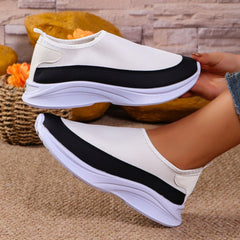 Mesh Contrast Flat Slip-Ons - Trendsi