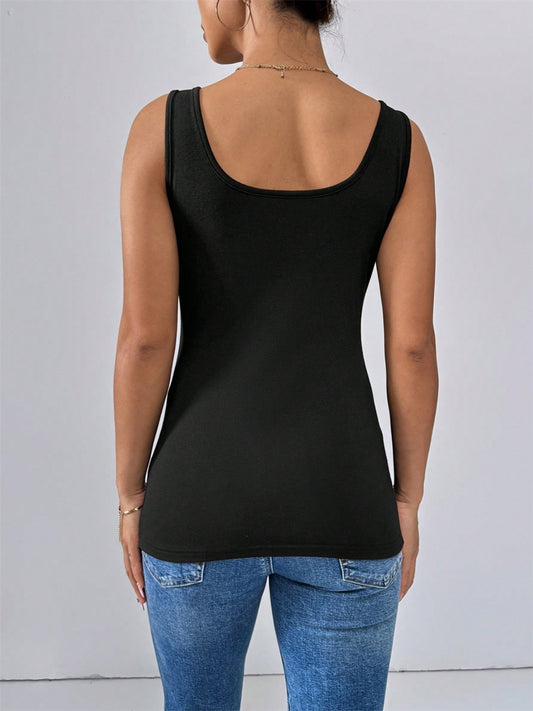 Scoop Neck Wide Strap Tank