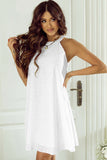 Tied Eyelet Round Neck Sleeveless Dress - Flyclothing LLC