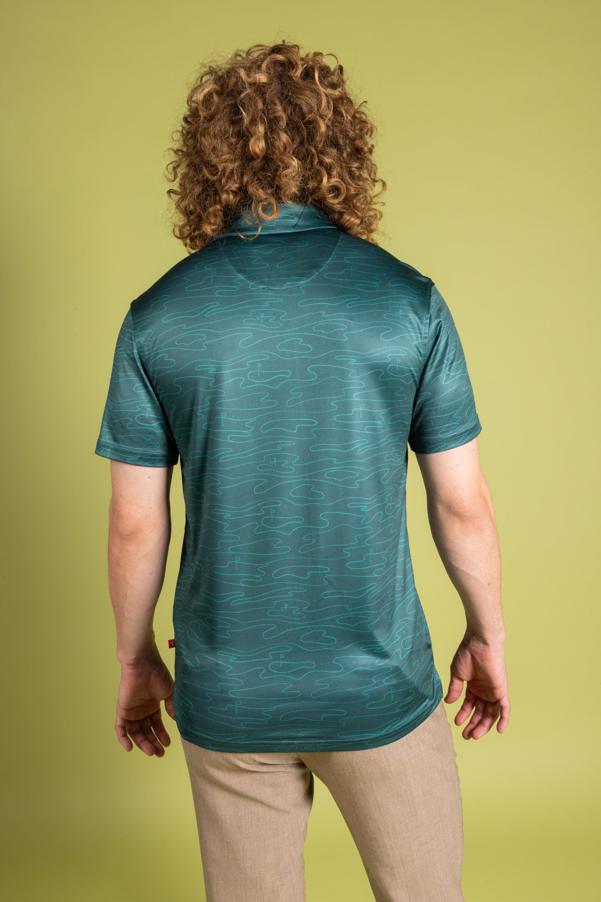 The Green Tea | Golf Holes Topography Men’s Polo - Shinesty