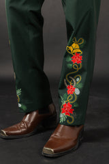 The Holiday Ham | Dark Green Holiday Placement Suit Pants