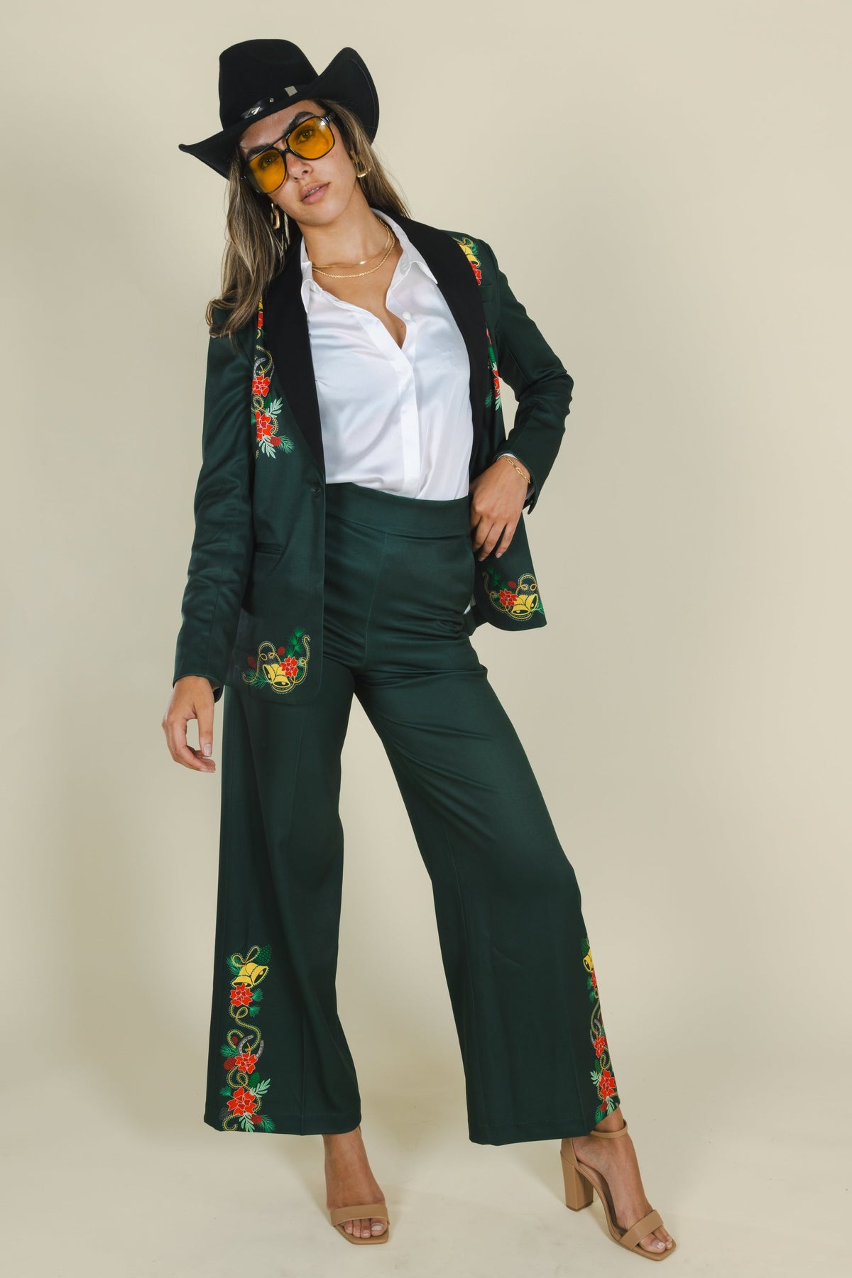 The Holiday Ham | Dark Green Holiday Placement Women's Suit