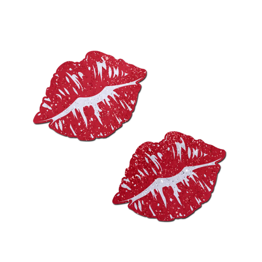 Pastease: Sparkly Red Kissing Puckered Lips Pasties