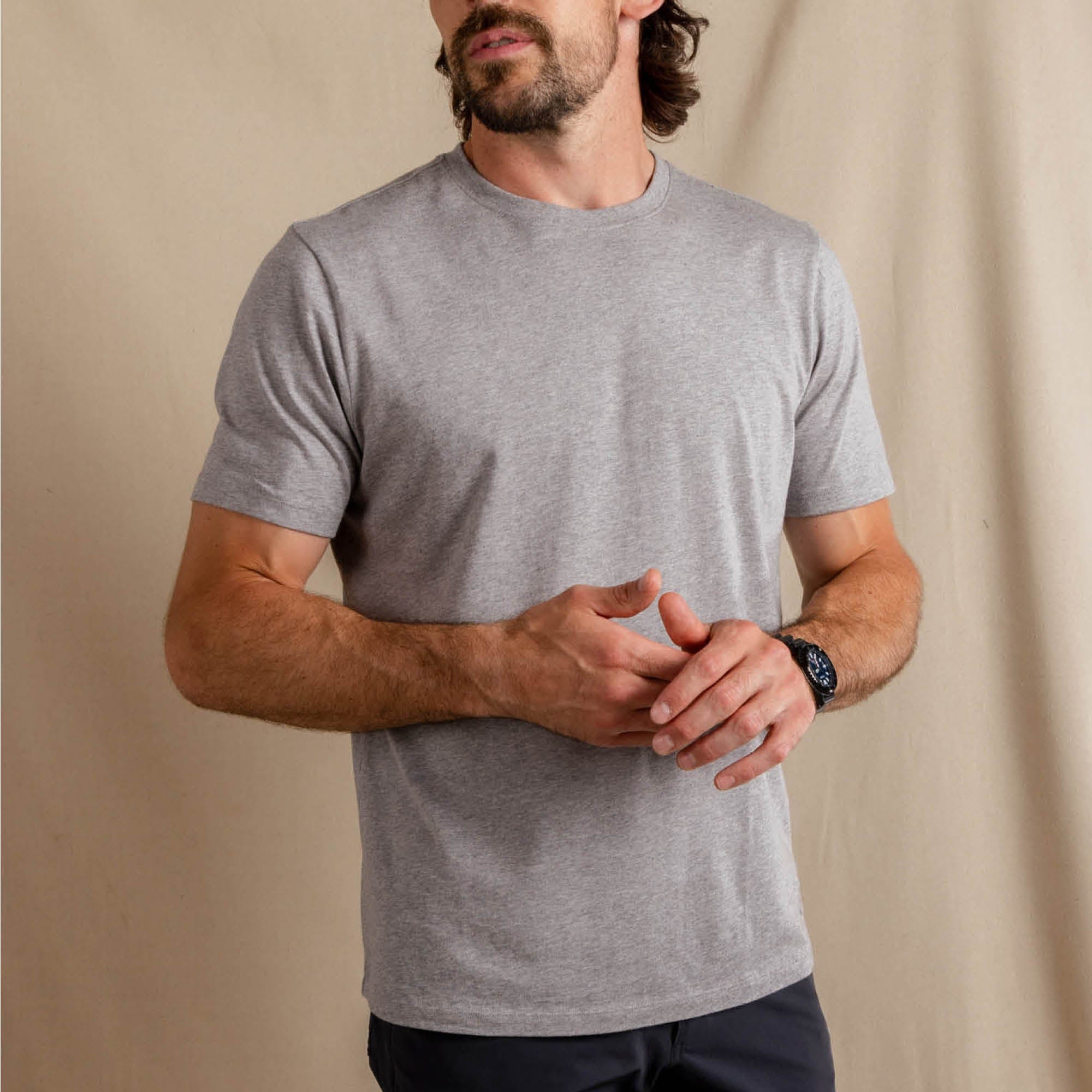 The Everyman™ Tee - Heather Grey | Mens Tee Shirt ft. Super Stupid-Soft™ Fabric - Shinesty