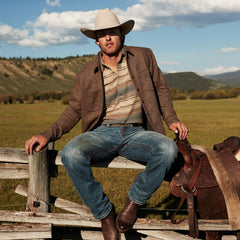 Chaqueta estilo camisa con diseño de espiga de Stetson