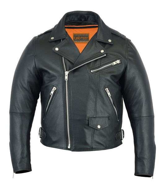 DS737 Men's Modern Full Cut Beltless Biker Jacket Daniel Smart Manufacturing