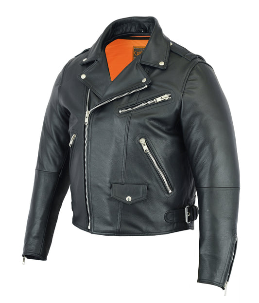 DS737 Men's Modern Full Cut Beltless Biker Jacket Daniel Smart Manufacturing