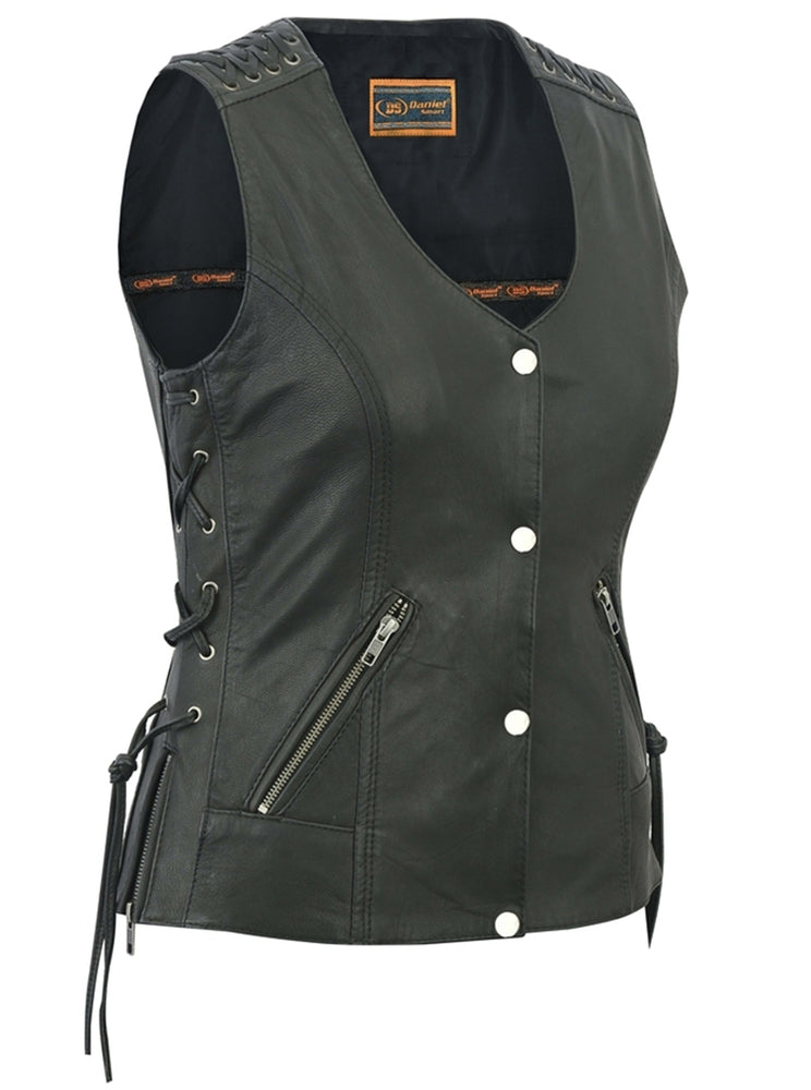 DS285 Women's Vest with Grommet and Lacing Accents Daniel Smart Manufacturing