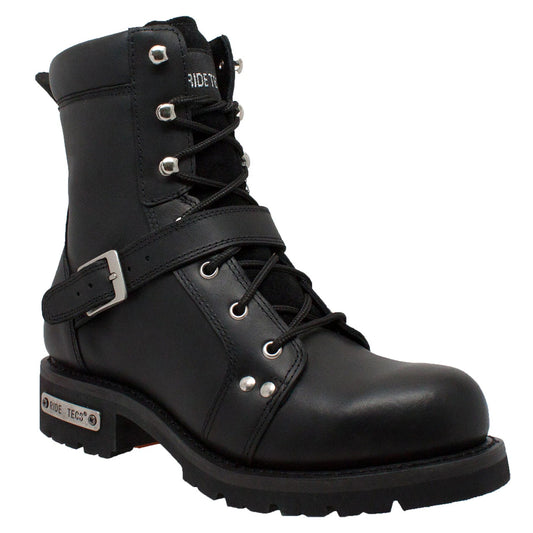 9146M Men's 6" YKK Zipper Black Biker Boot Daniel Smart Manufacturing