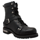 9146M Men's 6" YKK Zipper Black Biker Boot Daniel Smart Manufacturing