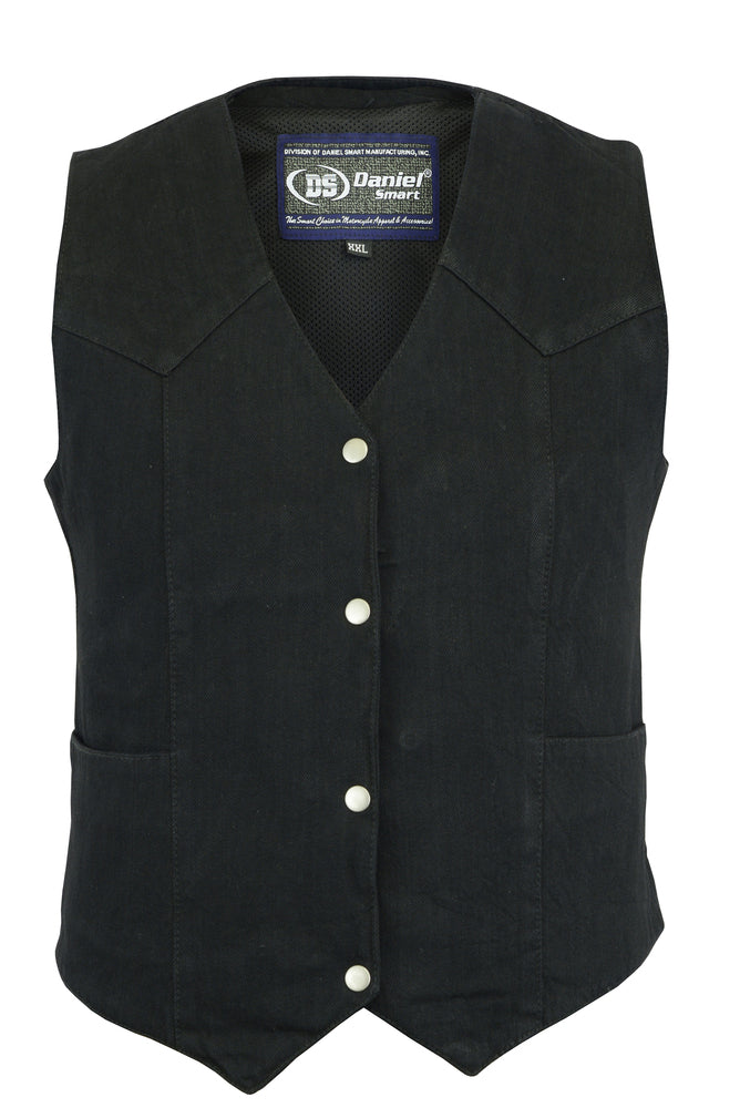 DM951 Women's Denim Classic Plain Sides Vest Daniel Smart Manufacturing