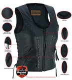 DS241 Women's Lightweight Vest with Rivets Detailing Daniel Smart Manufacturing