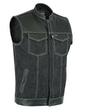 DM900 Men's Leather/Denim Combo Vest Daniel Smart Manufacturing