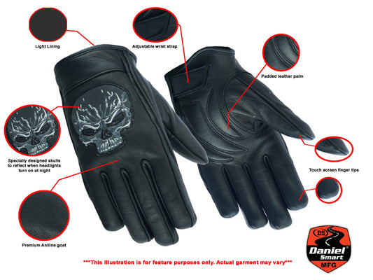 DS47 Reflective Skull Short Glove Daniel Smart Manufacturing