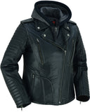 DS877 Women's M/C Jacket with Rub-Off Finish Daniel Smart Manufacturing