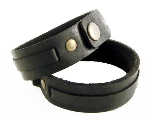 PV3206BLK Black Layered Leather Strap Bracelet Daniel Smart Manufacturing