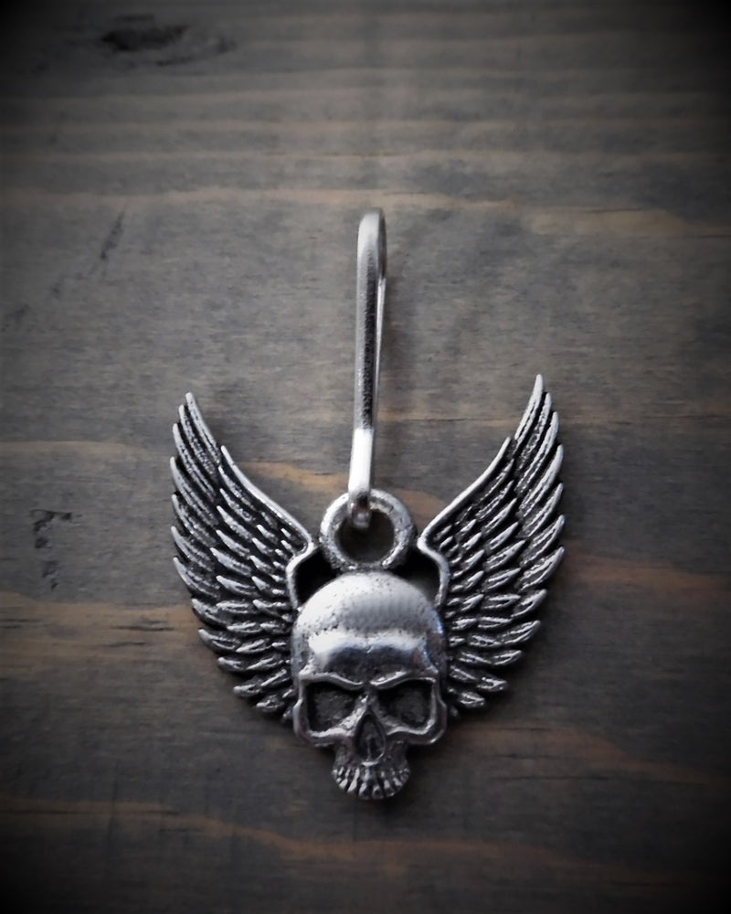 BZP-34 Skull Upwing Zipper Pull Daniel Smart Manufacturing