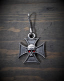 BZP-33 Maltese Cross Skull Diamond Zipper Pull Daniel Smart Manufacturing