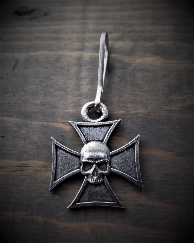 BZP-32 Maltese Cross Skull Zipper Pull - Daniel Smart Manufacturing