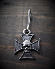 BZP-32 Maltese Cross Skull Zipper Pull - Daniel Smart Manufacturing