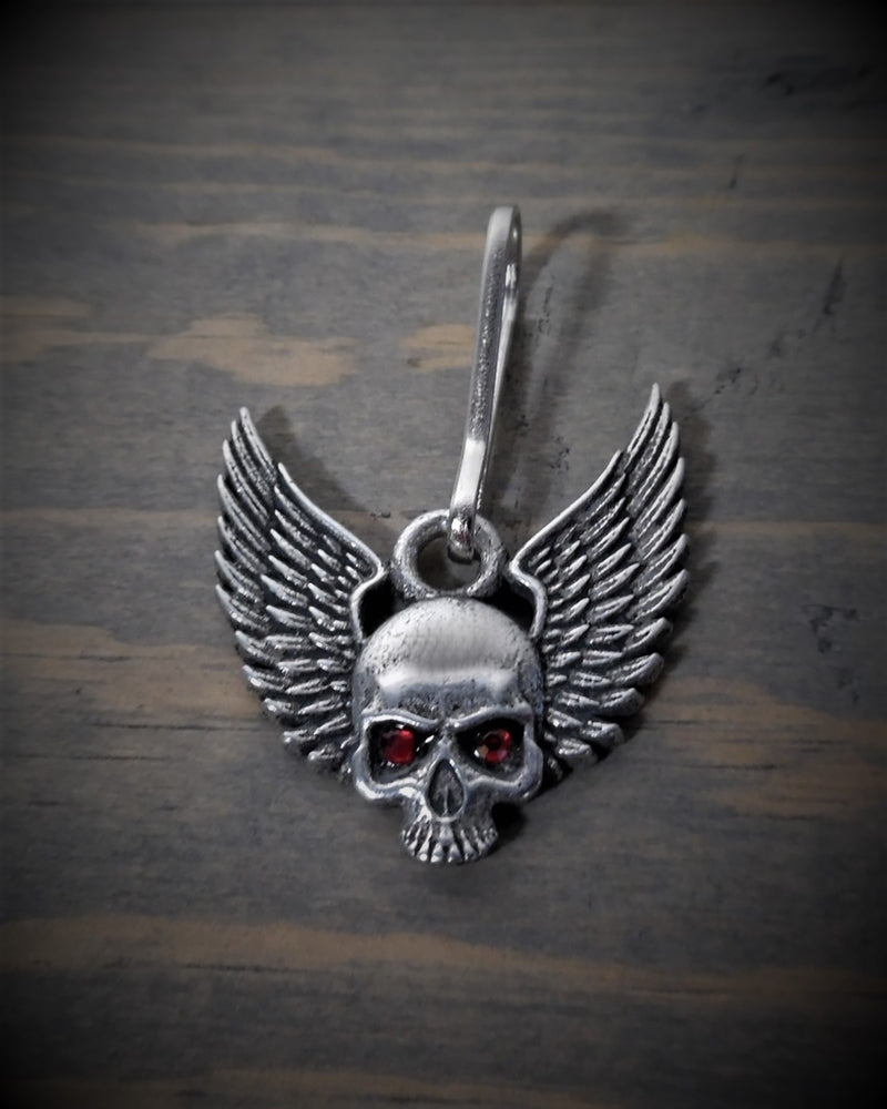 BZP-35 Skull Upwing Diamond Zipper Pull Daniel Smart Manufacturing