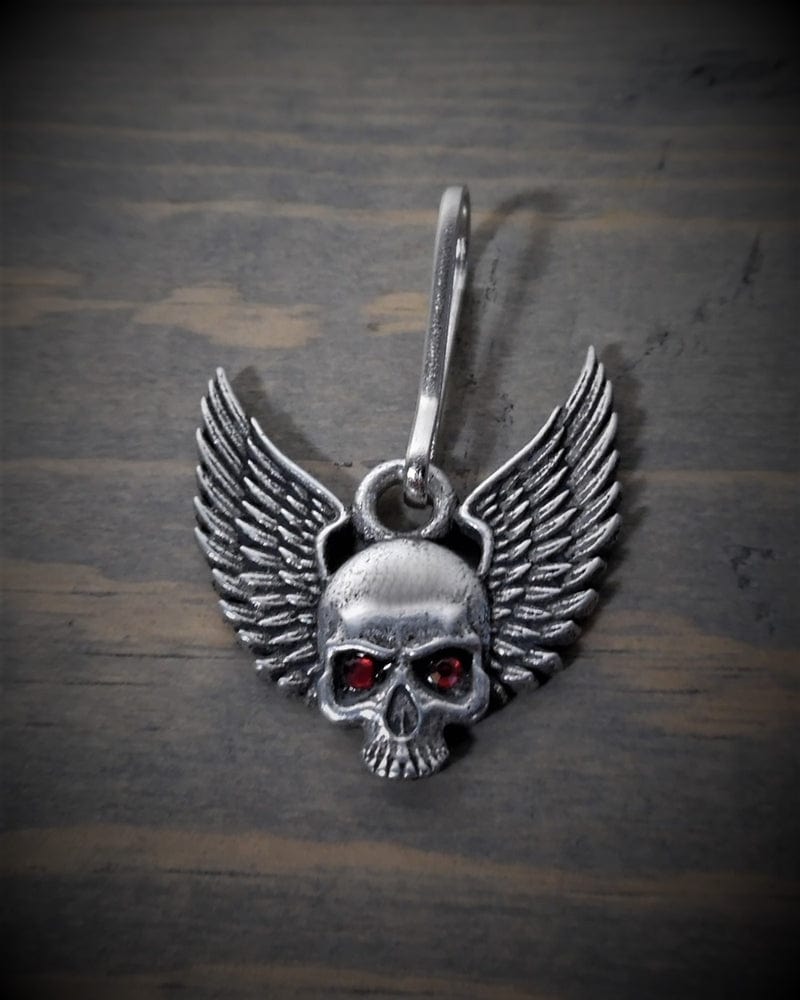 BZP-35 Skull Upwing Diamond Zipper Pull - Daniel Smart Manufacturing