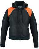 DS827 Women's Mesh 3-in-1 Riding Jacket (Black/Orange) Daniel Smart Manufacturing