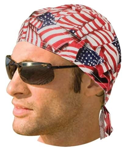 HW2672 Headwrap Tossed American Flag Daniel Smart Manufacturing