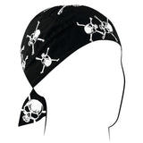 Z113C Flydanna®, Cotton, White Skull and Crossbones Daniel Smart Manufacturing