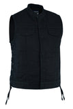 DM986 Women's Advance Side Laces Black Construction Denim Vest Daniel Smart Manufacturing