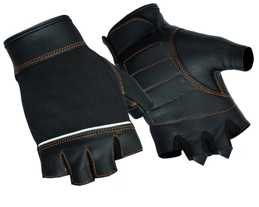 DS2429 Women's Fingerless Glove with Orange Stitching Details Daniel Smart Manufacturing