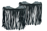 B1004 Black Leather Floor Boards with Fringe - Small Daniel Smart Manufacturing